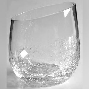 Pier 1 Angled Crackled Clear Tumbler Glass Set (6)